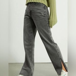 PacSun Gray Slit Dad Jeans